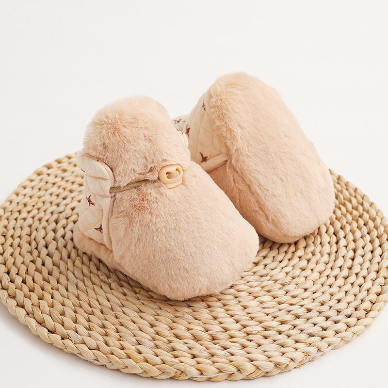 Chaussons fourrés pour bébé réversible