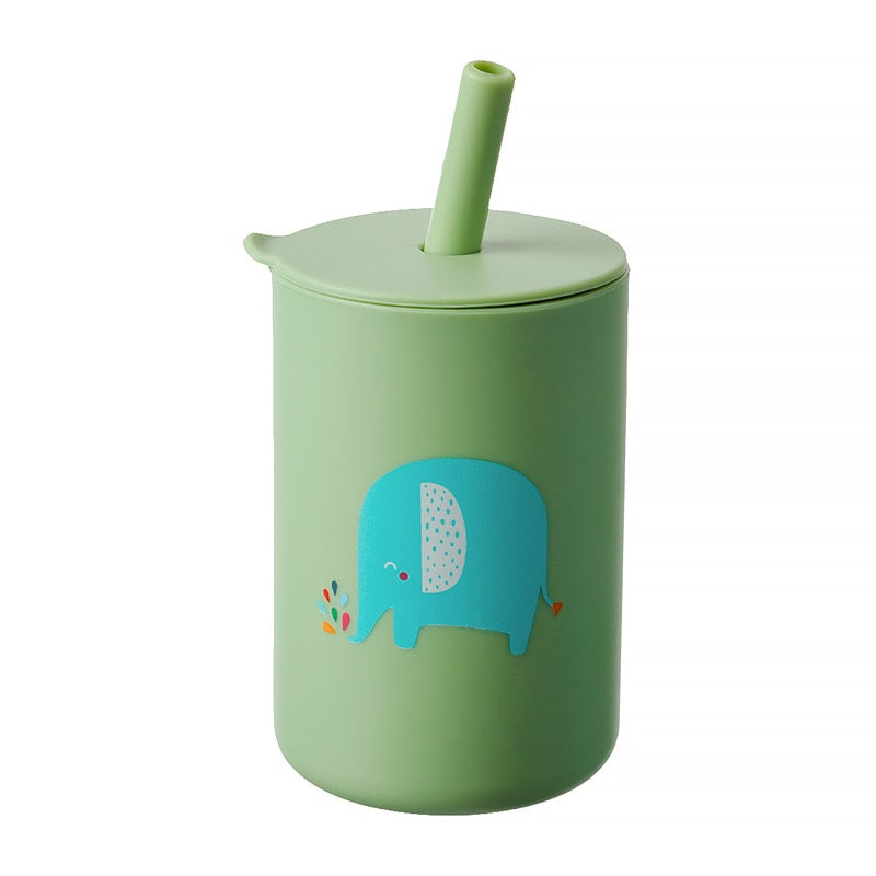 Tasse d’apprentissage Bébé en Silicone avec Paille