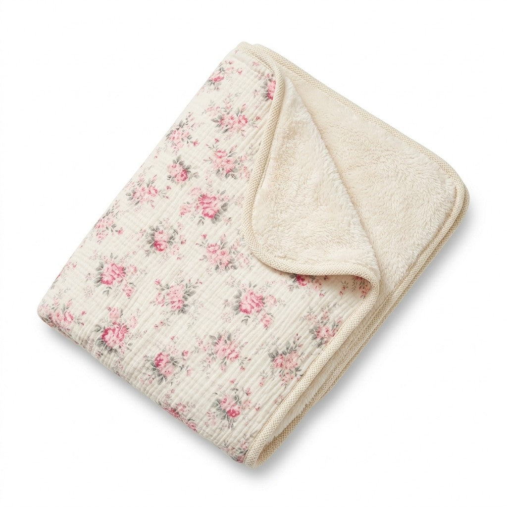 Couverture Bébé Gaze de Coton Réversible Polaire - 90x130cm