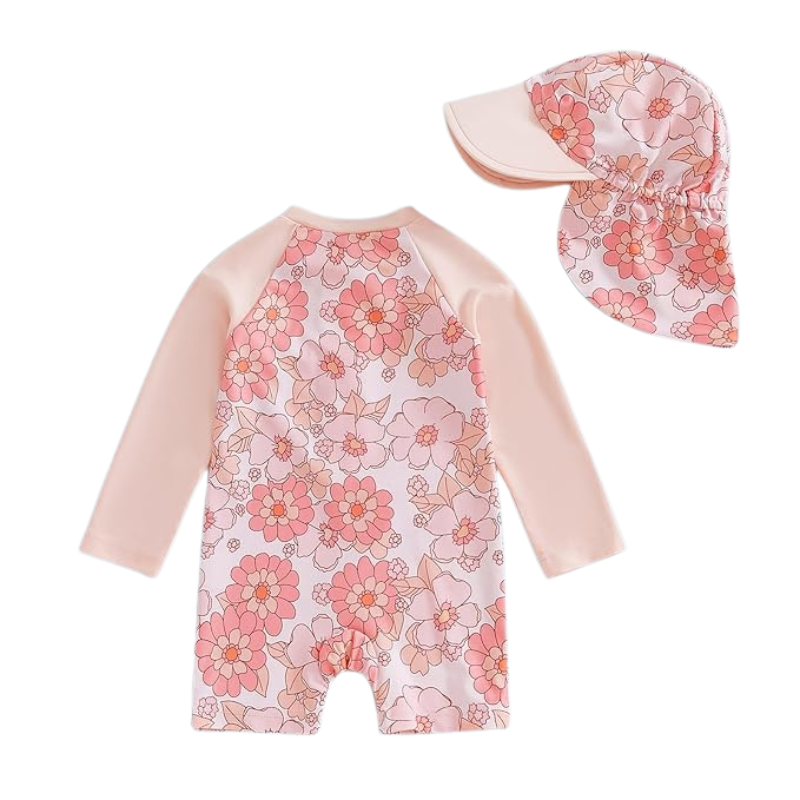 Maillot de Bain Bébé Fille avec Casquette - Lindsay