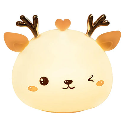 Veilleuse LED Rechargeable en Silicone pour Bébé - Cerf