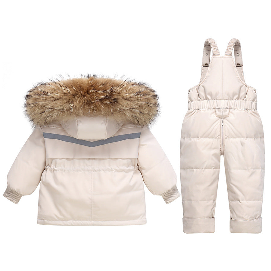 Ensemble Combinaison et Doudoune de Ski Bébé Hiver Flocon