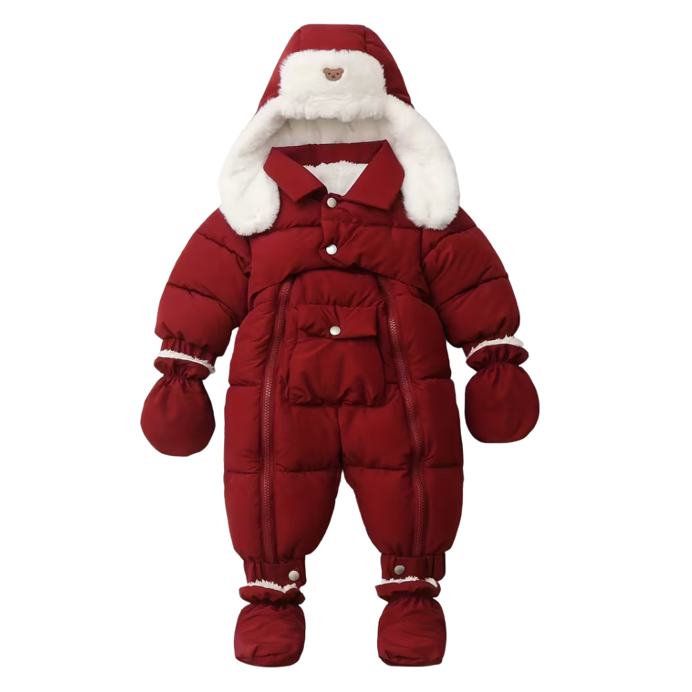 Combi-Pilote Bébé Hiver Ultra Chaude – avec Moufles, Chaussons et Chapka