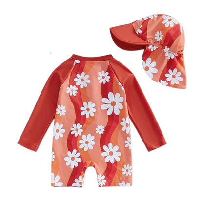 Maillot de Bain Bébé Fille avec Casquette - Lindsay