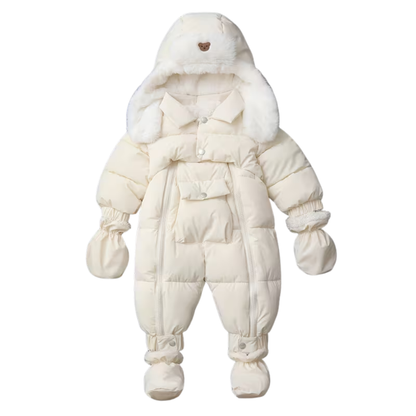 Combi-Pilote Bébé Hiver Ultra Chaude – avec Moufles, Chaussons et Chapka