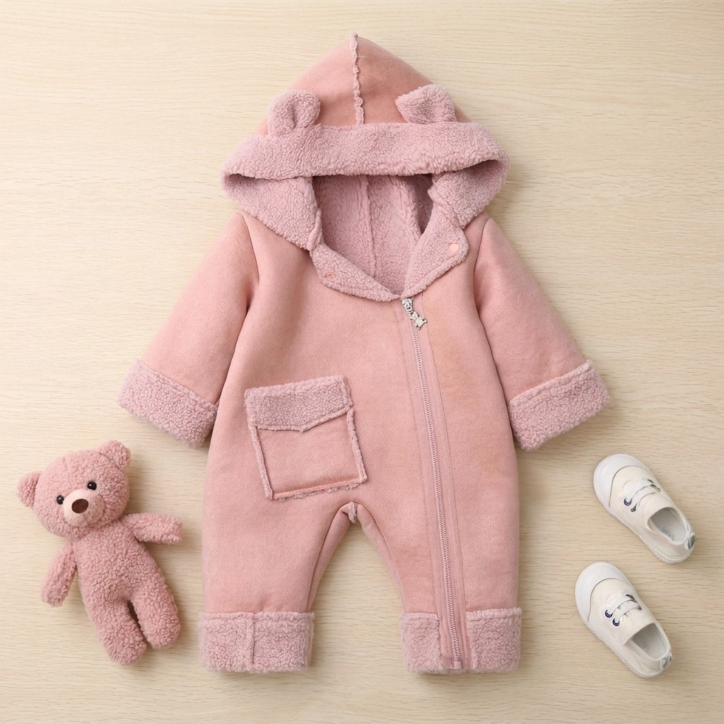 Combinaison Bébé Hiver Suédine Ourson -  Gustave