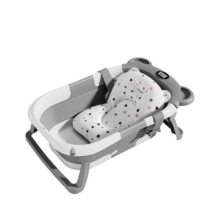 Baignoire Bébé Pliable avec Coussin et Thermomètre
