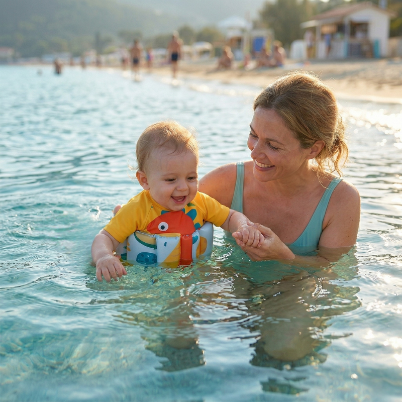 Maillot de bain bouée bébé - Dinosaure