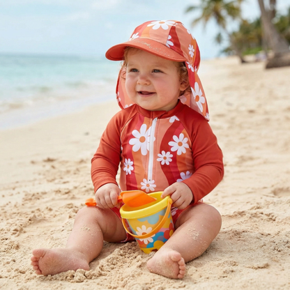 Maillot de Bain Bébé Fille avec Casquette - Lindsay