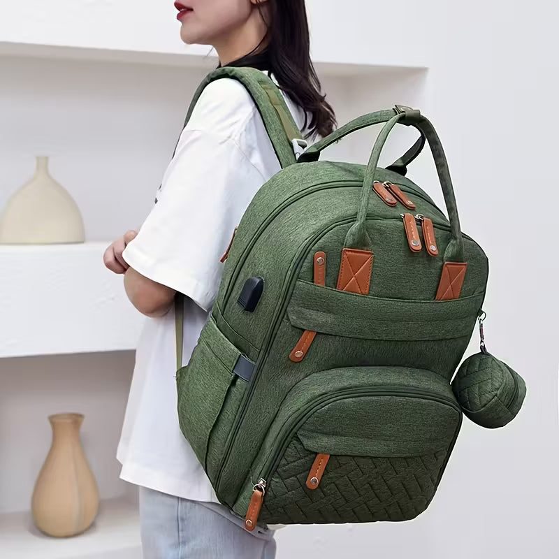 Sac à dos à langer bébé grande capacité USB - Porto Rico™