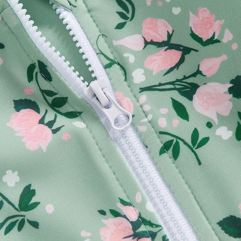 Maillot de Bain Bébé Fille avec Casquette - Rosée Verte