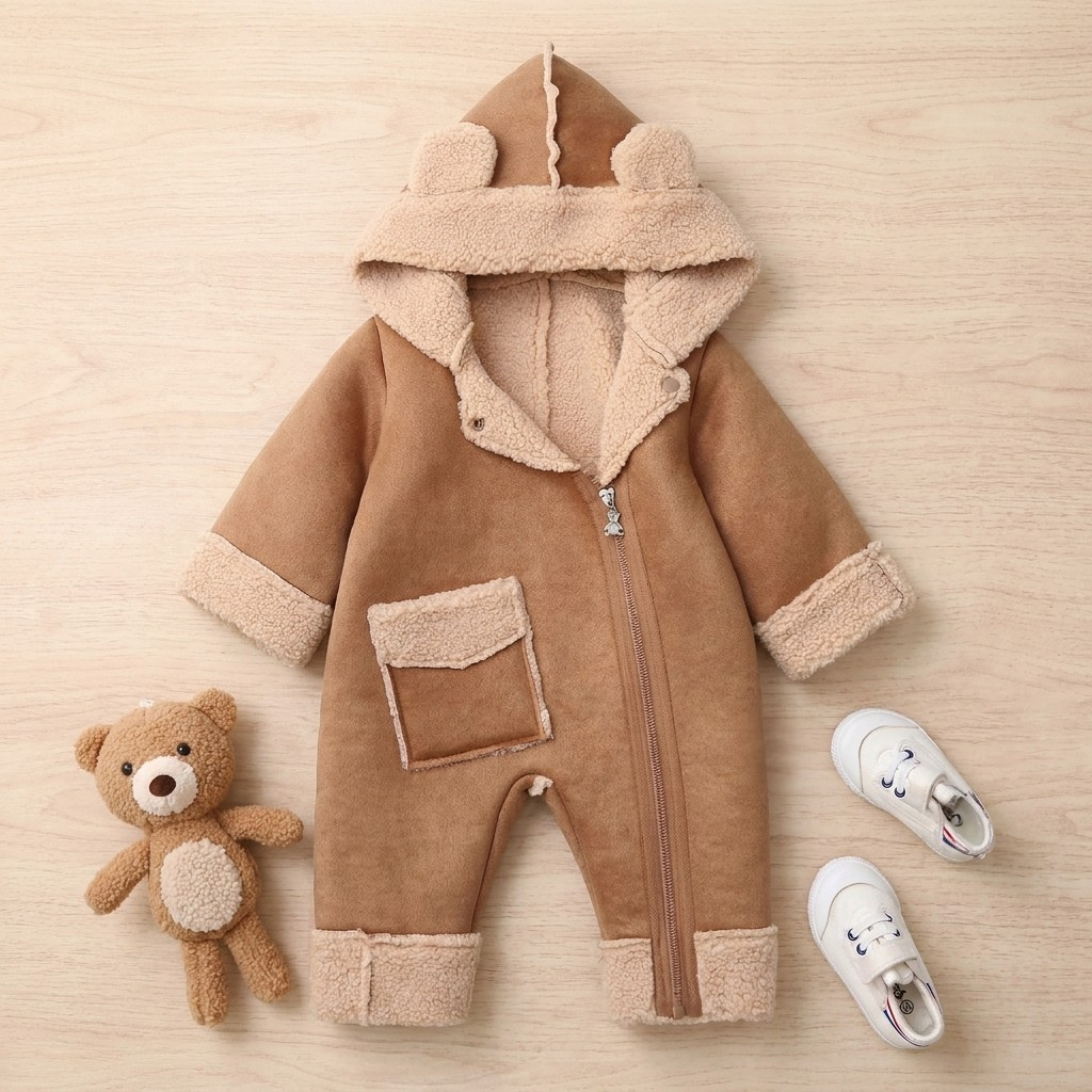 Combinaison Bébé Hiver Suédine Ourson -  Gustave
