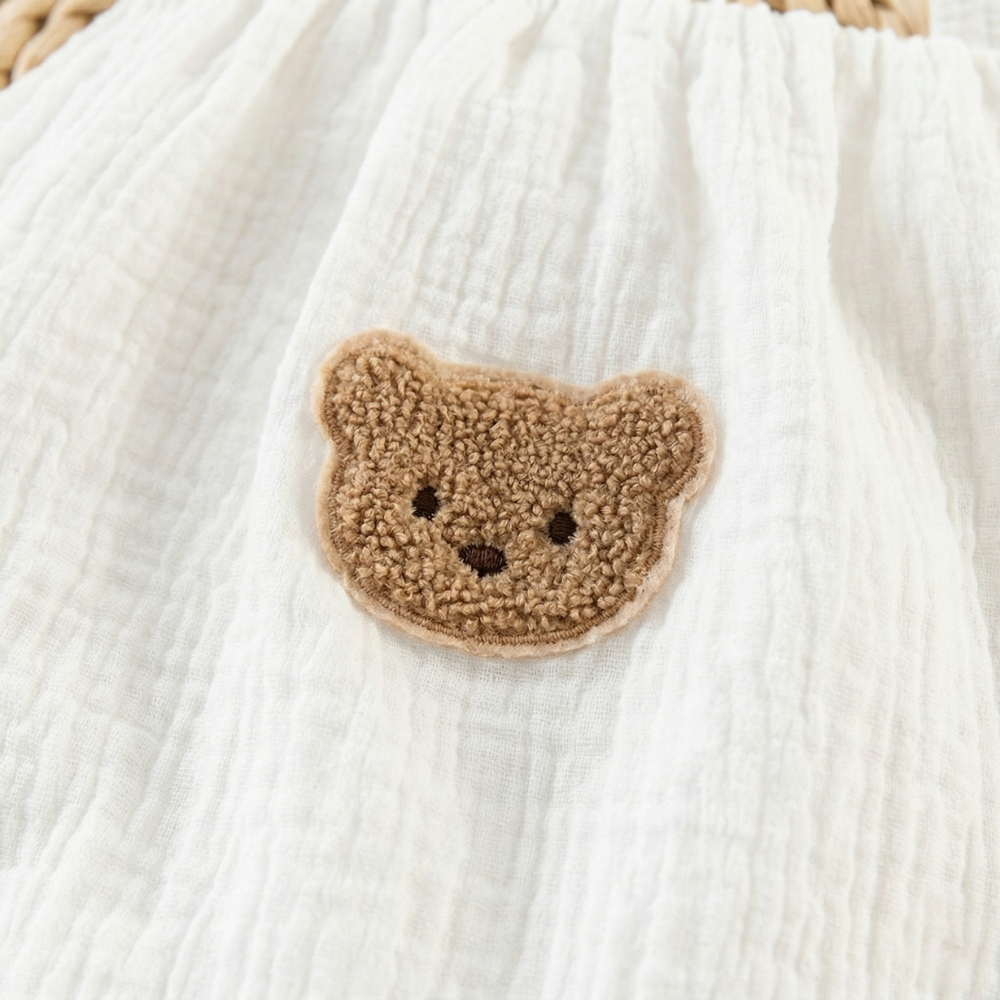Barboteuse Bébé Été Gaze de Coton - Ourson