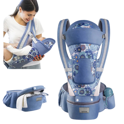 Porte-bébé évolutif 0-36 mois Miliano coloris fleur bleue