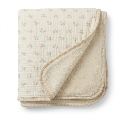Couverture Bébé Gaze de Coton Réversible Polaire - 90x130cm