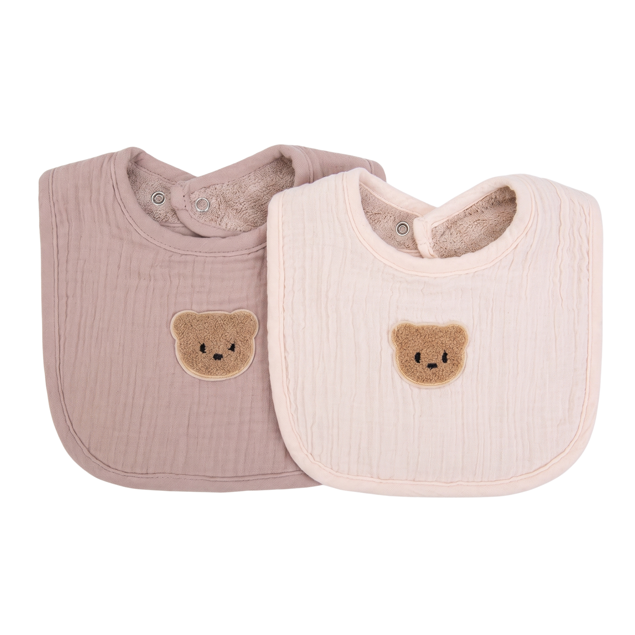 Bavoir Bébé Double Face Gaze de Coton &amp; Éponge - Lot de 2