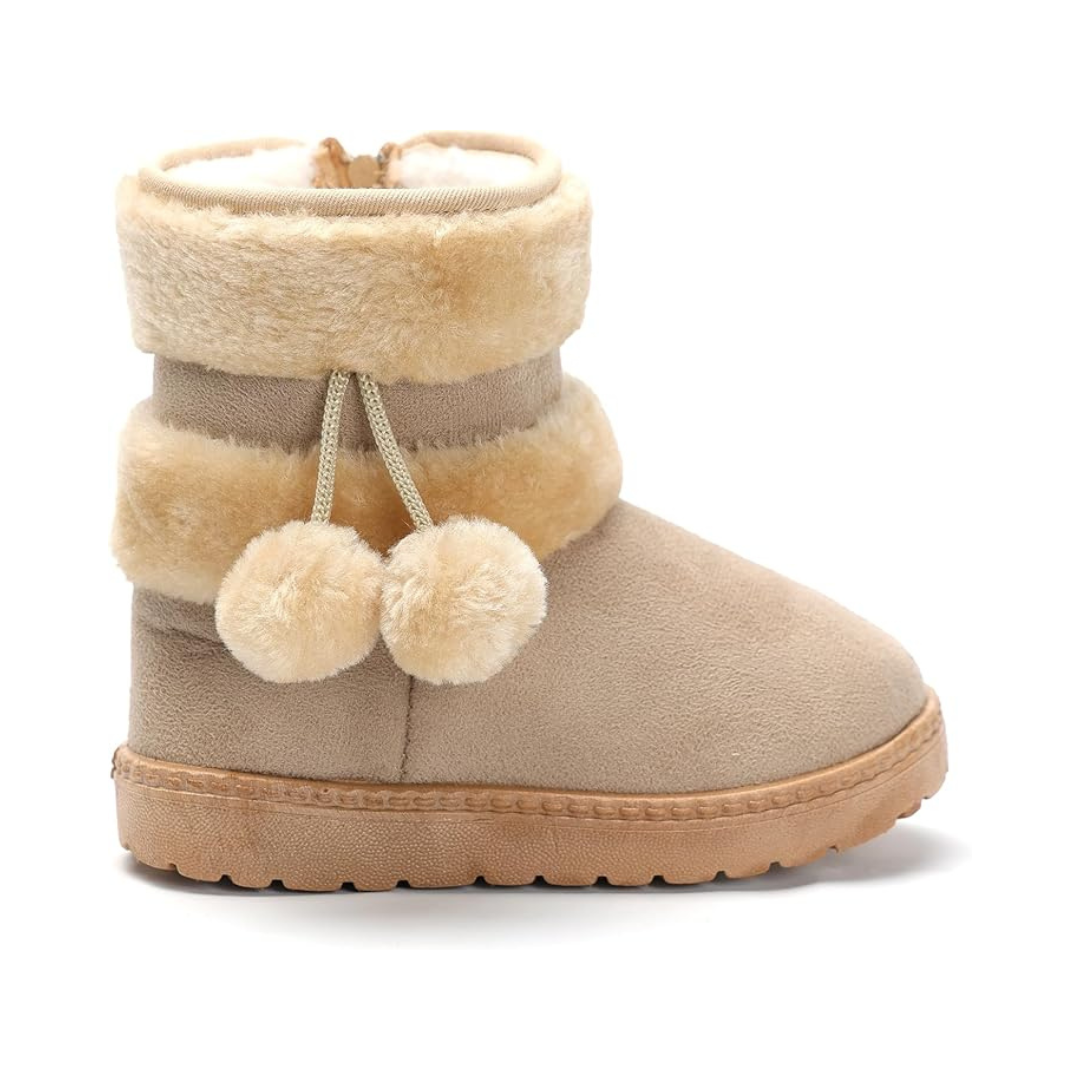 Bottes de Neige Bébé Fourrées avec Pompons
