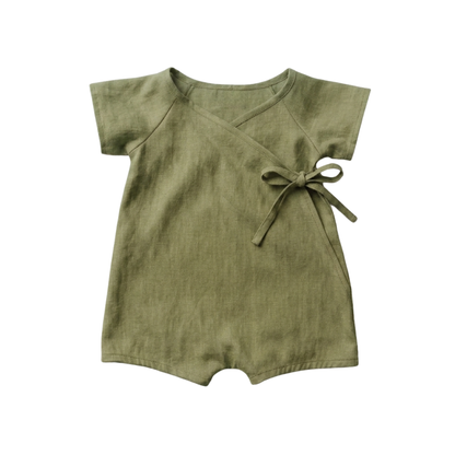Barboteuse Été Bébé Kimono en Lin