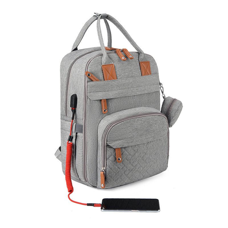 Sac à dos à langer bébé grande capacité USB - Porto Rico™