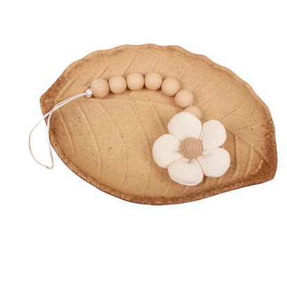 Attache Tétine Silicone - Fleur Tissu