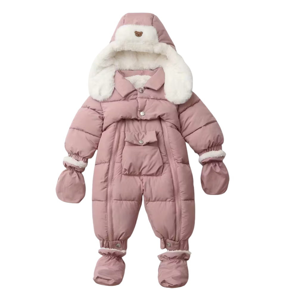 Combi-Pilote Bébé Hiver Ultra Chaude – avec Moufles, Chaussons et Chapka