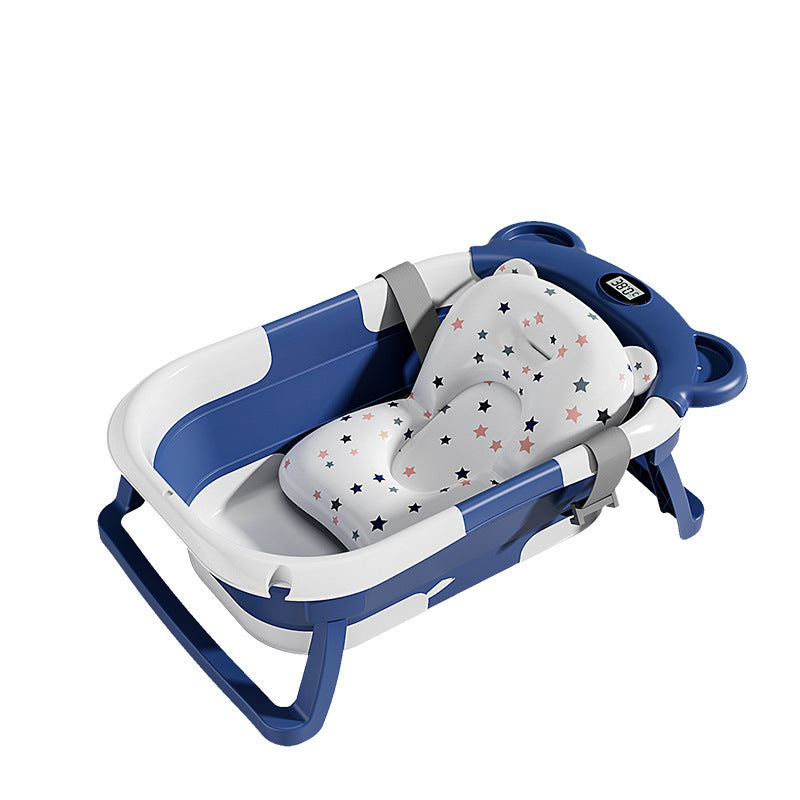 Baignoire Bébé Pliable avec Coussin et Thermomètre