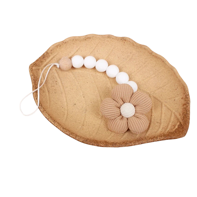 Attache Tétine Silicone - Fleur Tissu