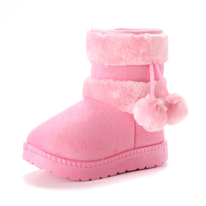 Bottes de Neige Bébé Fourrées avec Pompons