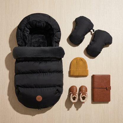 Chancelière Poussette Bébé Hiver 6-36 Mois + Moufles Parent