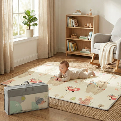 Grand Tapis de jeu pour bébé pliable et réversible
