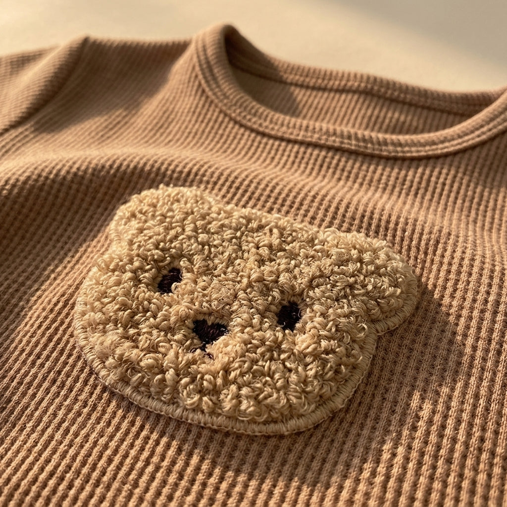 Ensemble Barboteuse + Bonnet Bébé Ourson