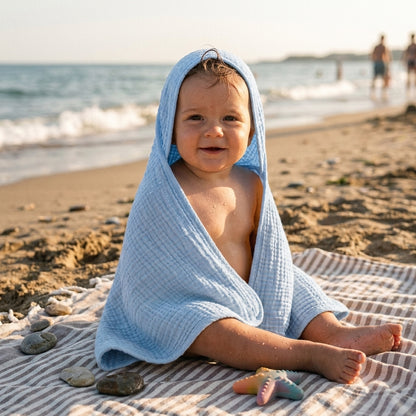 Cape de Bain Bébé en Coton Mousseline