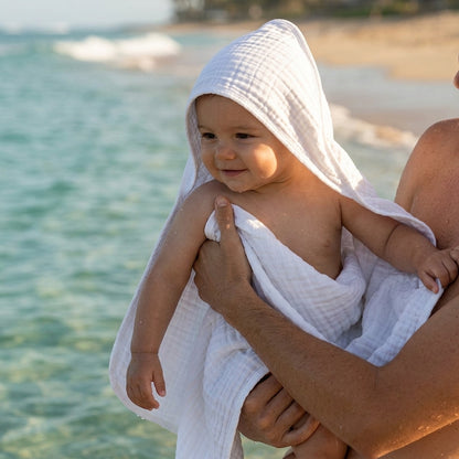 Cape de Bain Bébé en Coton Mousseline