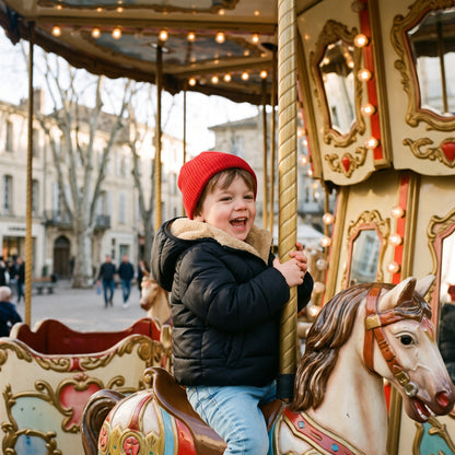Doudoune Bébé et Enfant à Capuche Doublée Effet Agneau – 18 mois-6 ans