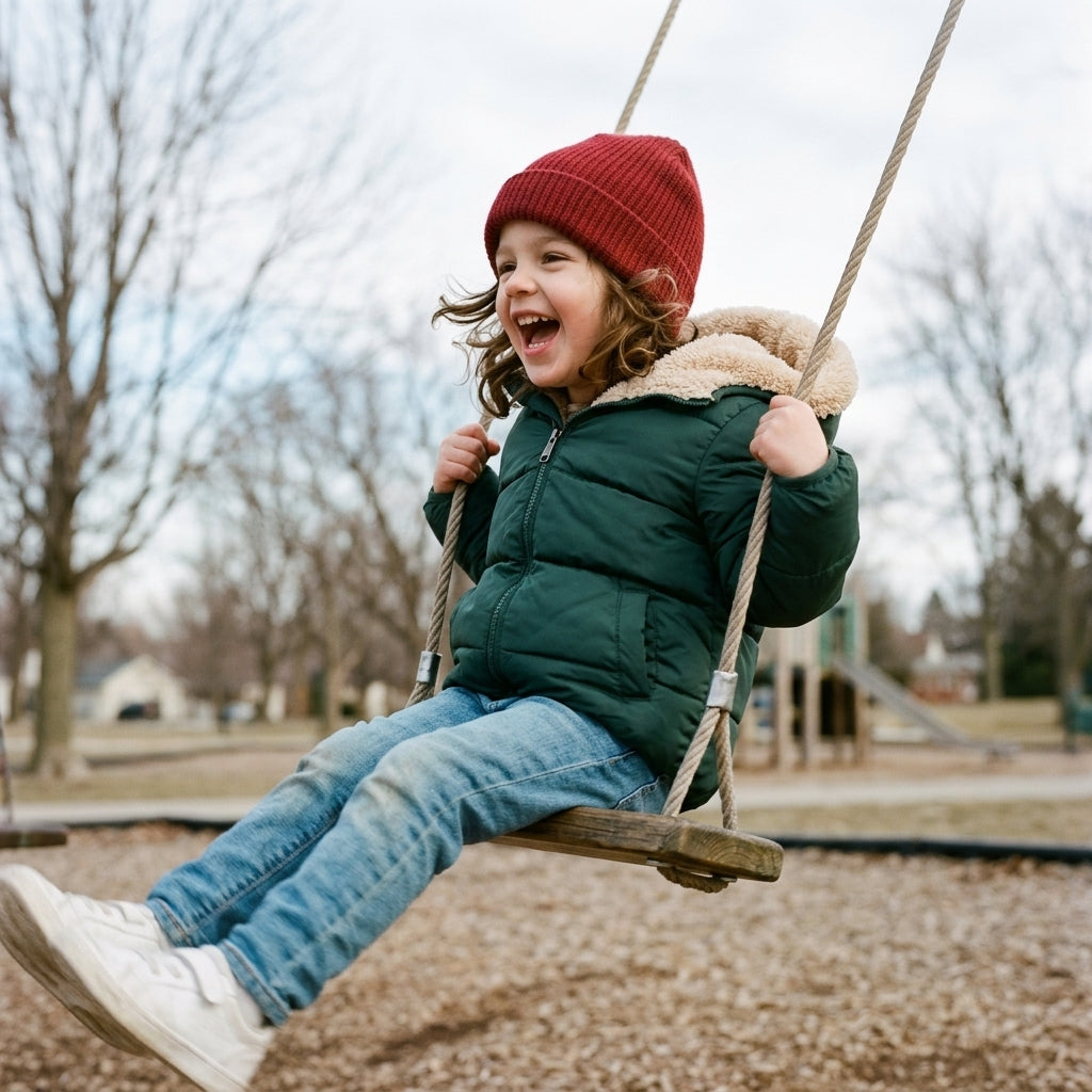Doudoune Bébé et Enfant à Capuche Doublée Effet Agneau – 18 mois-6 ans