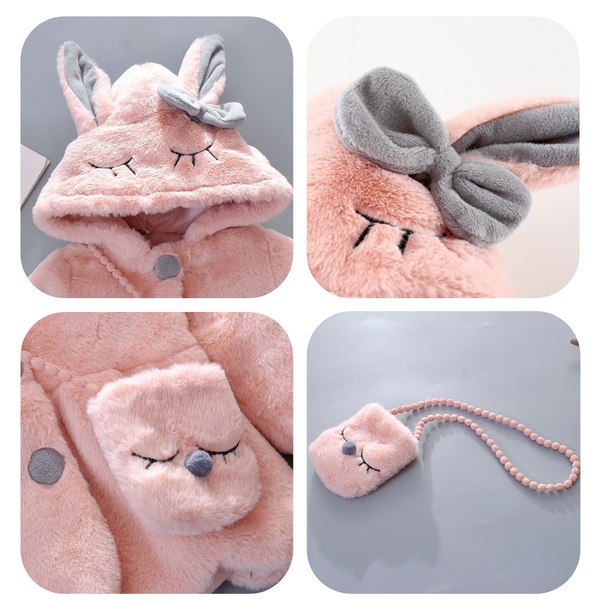 Manteau bébé fille hiver fausse fourrure, photo 9