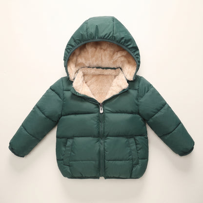 Doudoune Bébé et Enfant à Capuche Doublée Effet Agneau – 18 mois-6 ans