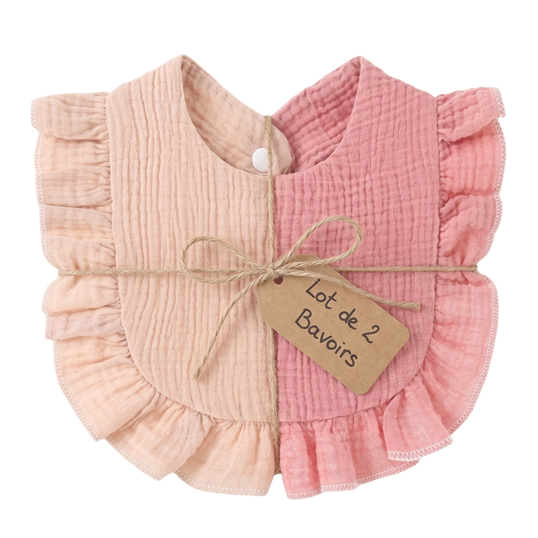 Bavoir Bébé Dentelle - Lot de 2