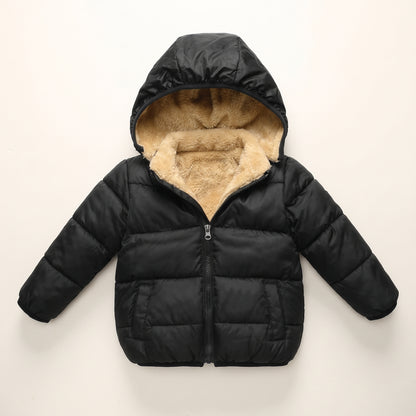 Doudoune Bébé et Enfant à Capuche Doublée Effet Agneau – 18 mois-6 ans