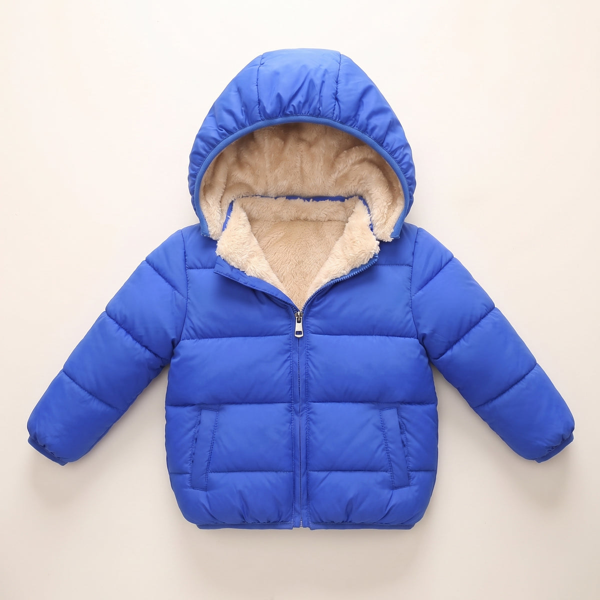 Doudoune Bébé et Enfant à Capuche Doublée Effet Agneau – 18 mois-6 ans