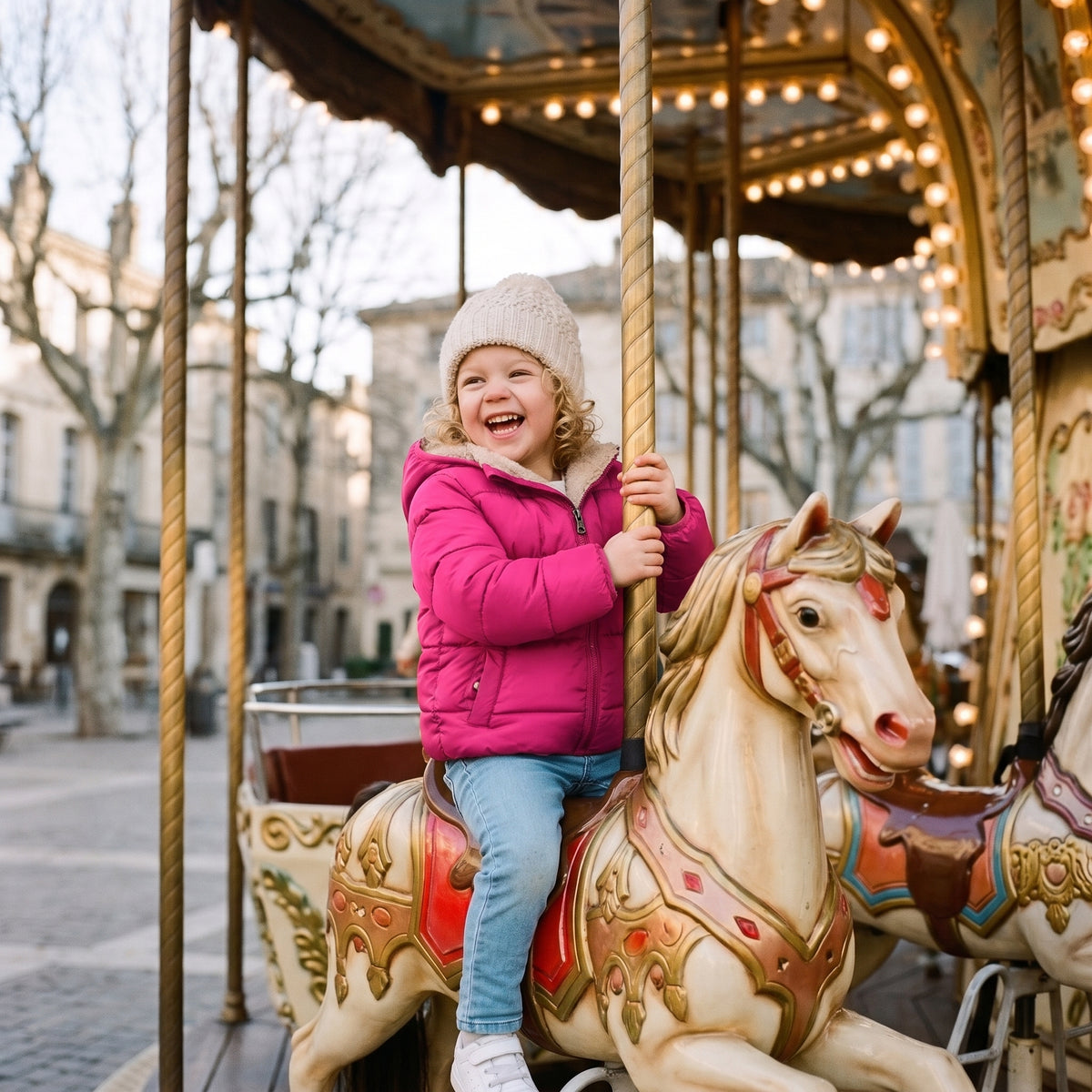 Doudoune Bébé et Enfant à Capuche Doublée Effet Agneau – 18 mois-6 ans