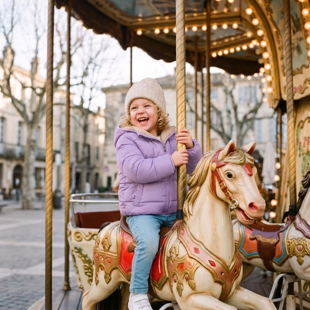 Doudoune Bébé et Enfant à Capuche Doublée Effet Agneau – 18 mois-6 ans
