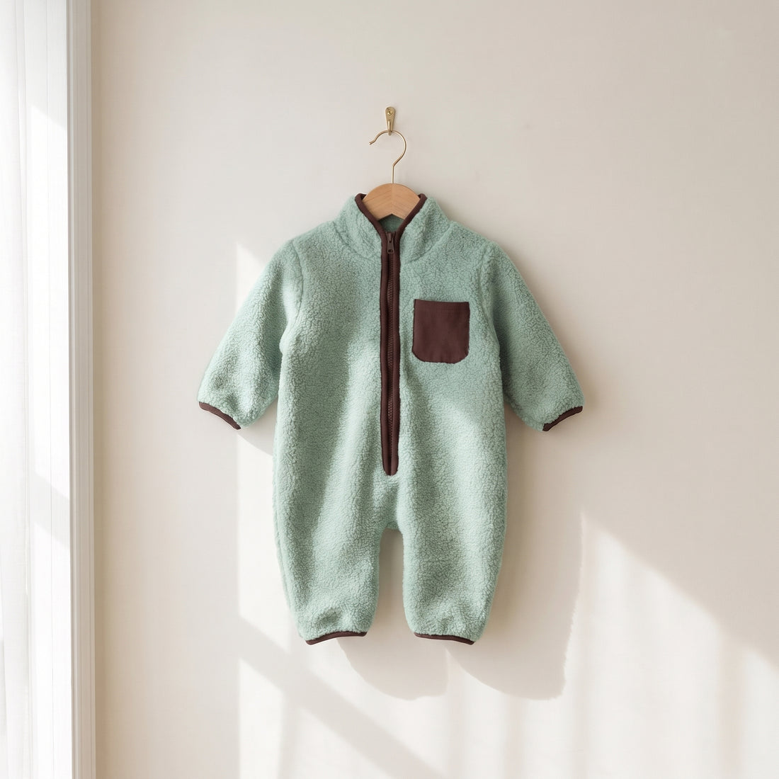 Combinaison polaire bébé zippée vert d&