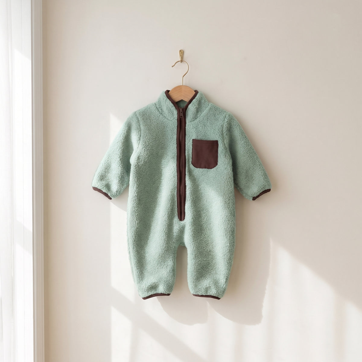 Combinaison polaire bébé zippée vert d&