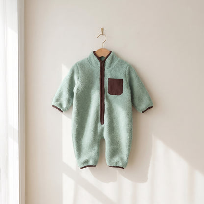 Combinaison polaire bébé zippée vert d&