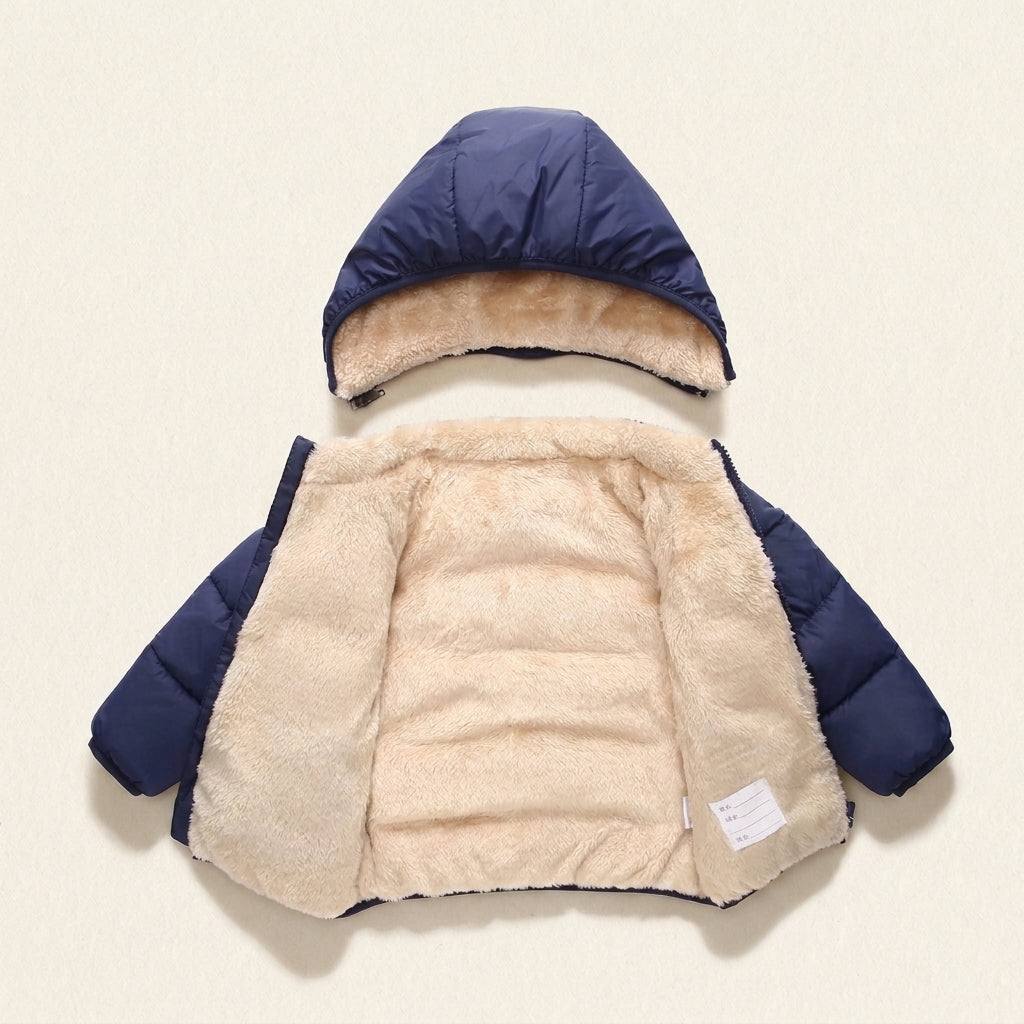 Doudoune Bébé et Enfant à Capuche Doublée Effet Agneau – 18 mois-6 ans