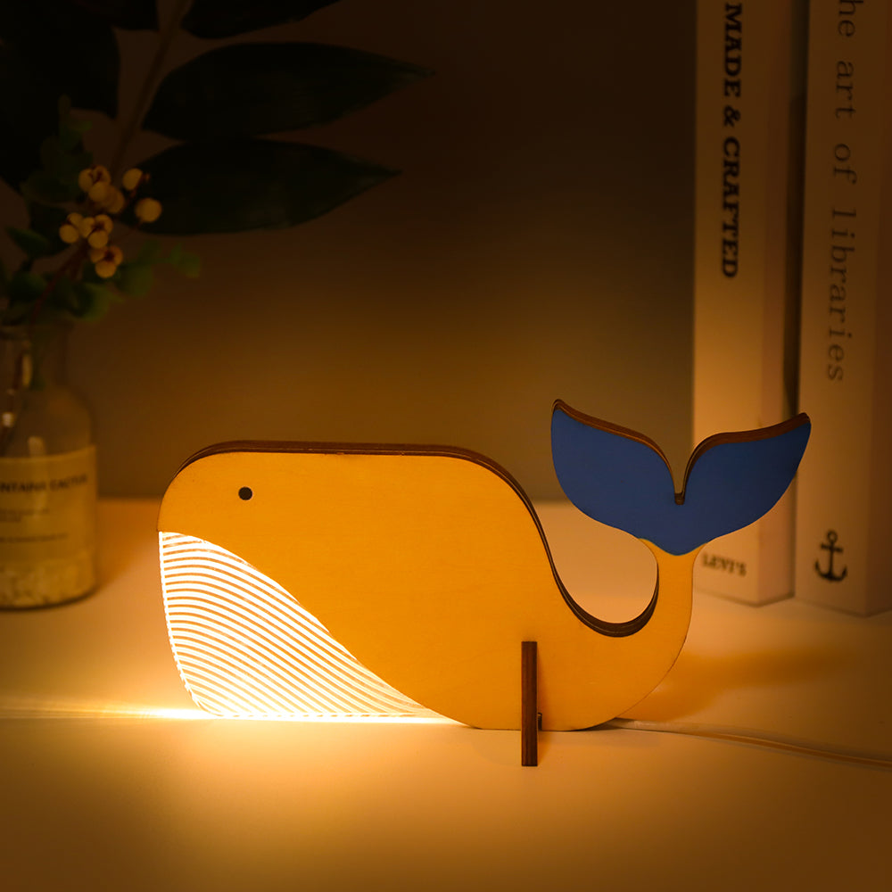 Veilleuse LED Animaux en Bois