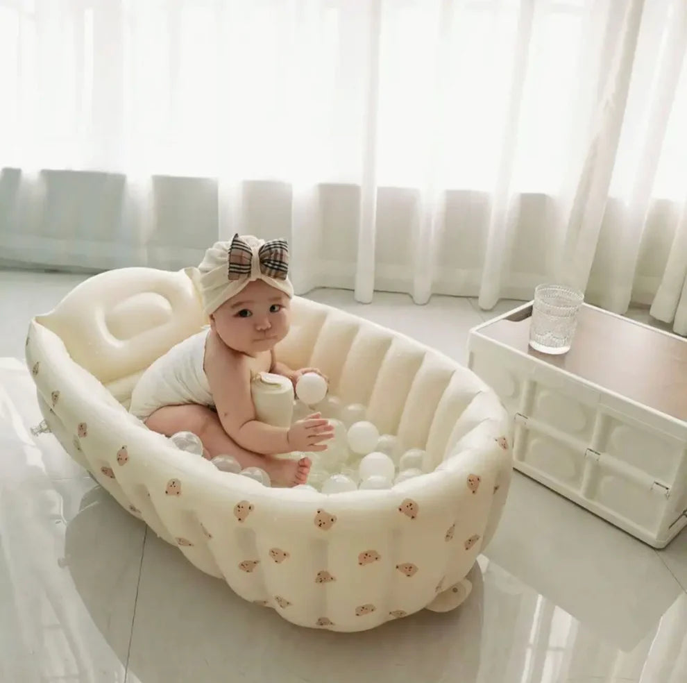 Ansobea Baignoire pour bébé, avec thermomètre intégré, pliable, support antidérapant, tapis de bain, pour nouveau-né, rose Ansobea Baignoire pour bébé, avec thermomètre intégré, pliable, support antidérapant, tapis de bain, pour nouveau-né, rose