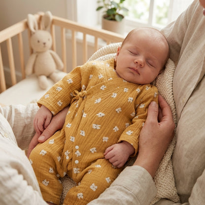 Barboteuse Kimono Bébé en Gaze de Coton