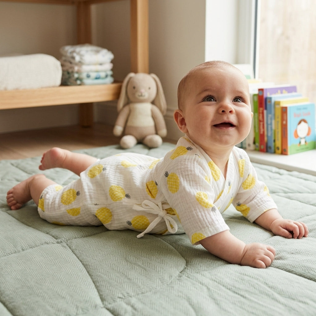 Barboteuse Kimono Bébé en Gaze de Coton